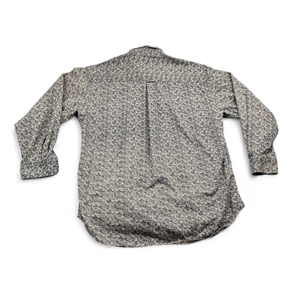 Vintage Enro Shirt Adult LARGE Brown Black Paisley 90s Psychedelic Long Sleeve - Picture 3 of 9